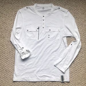 INC White Henley